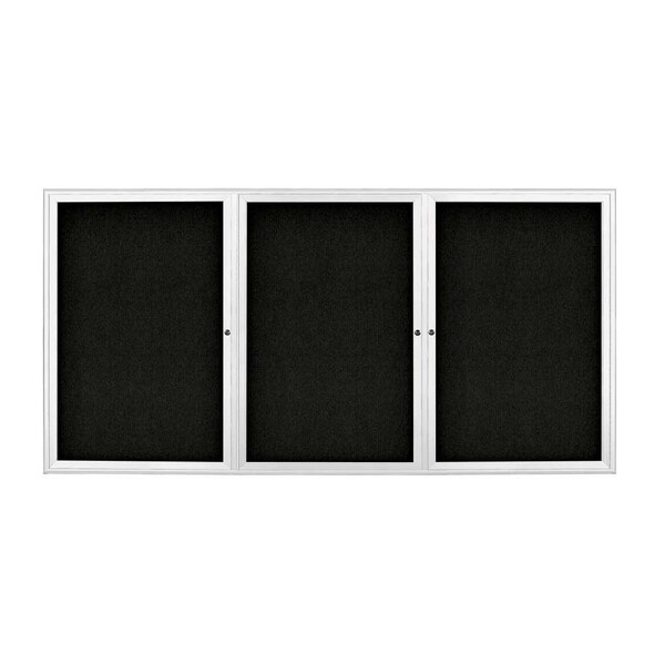 United Visual Products Sliding Door Indoor Enclosed Corkboard, 9 UV9030ACS-BRONZE-CLOUD - main